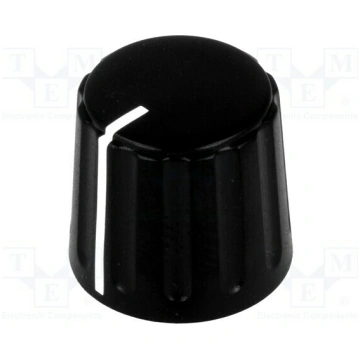 Knob; conical,with pointer; ABS; Øshaft: 6mm; Ø18.