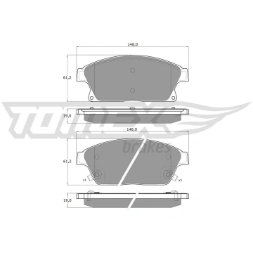 Bremžu uzliku kompl., Disku bremzes TOMEX Brakes T