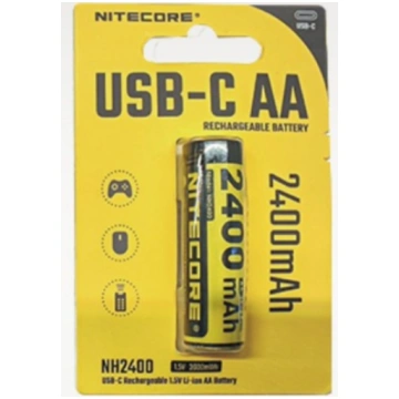 Nitecore NH2400 2400mAh USB-C Rechargeable AA Batt