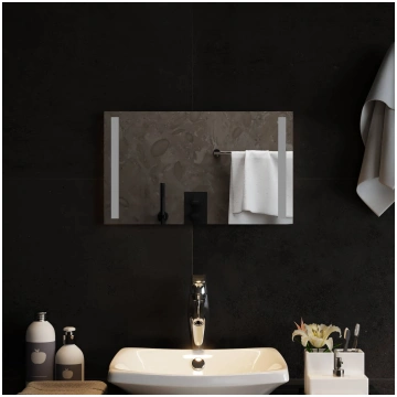 Led vannas spogulis caurspīdīgs 50 x 30 cm rūdīts