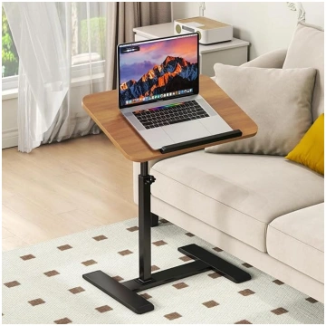 Height Adjustable C Shaped Side Table, 360° Rotati