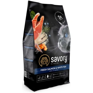 Savory barība kaķiem Gourmand ar lasi un balto ziv
