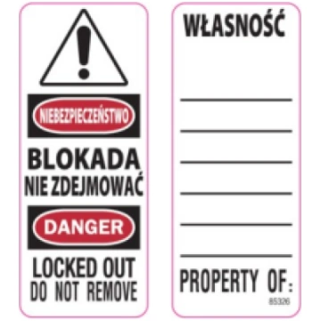S141LPLLEN | Polish/English Bilingual Padlock Labe