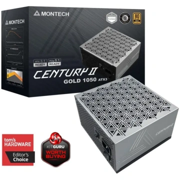 "1050W Montech CENTURY II 1050 (silber, 1x 12-Pin 
