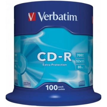Verbatim CD-R 52x 700MB 100P CB DL Ex Prot 43411 |