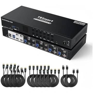 TESmart USB3.0 DisplayPort HDMI KVM slēdzis 4 moni