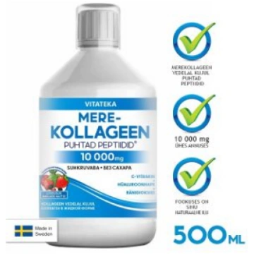 Zivju kolagēns 10000 mg bez cukura 500 ml - VITATE