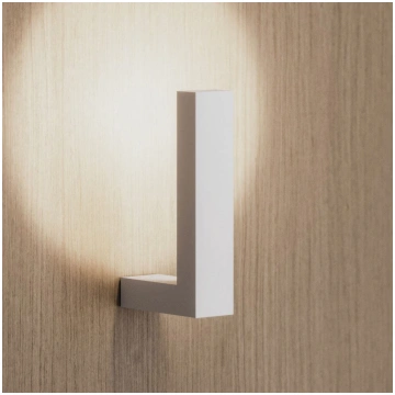 Fabbian LED sienas lampa Lancetta, balta, metāla, 