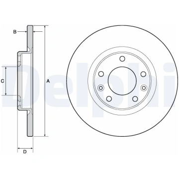 Bremžu disks AIZ. CITROEN C4 / BERLINGO 13- 1.2- D