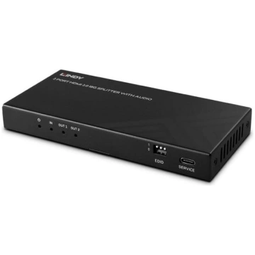 Lindy 2 Port HDMI 8K60 Splitter with Audio & Downs