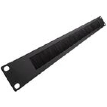 Rack brush panel 19"", 1U, black