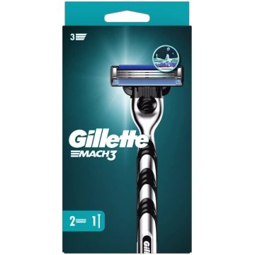 GILLETTE Mach3 2 maiņas kasetnes + skuveklis, 1 ga