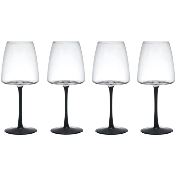 MIKASA PALERMO VĪNA GLĀZES 400ML, MELNA KĀJIŅA, K4