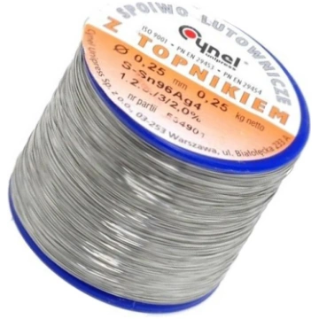 Tin; lead free; Sn96,3Ag3,7; 0.25mm; 250g; reel; M