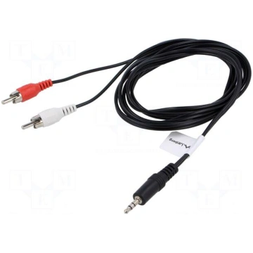 Cable | Jack 3.5mm 3pin plug,RCA plug x2 | 2m | bl