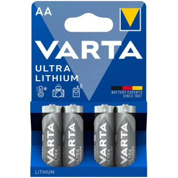 Litija baterijas "Ultra Lithium", AA izmērs, 4 gab