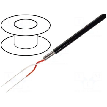 Wire: microphone cable | 2x0,08mm2 | black | OFC,t