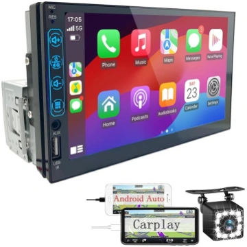 Bluetooth auto radio 1 DIN ar Carplay un Android C