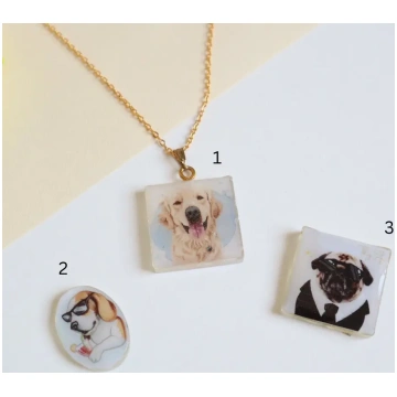 Dog Face Resin Charms - 2 - Beagle