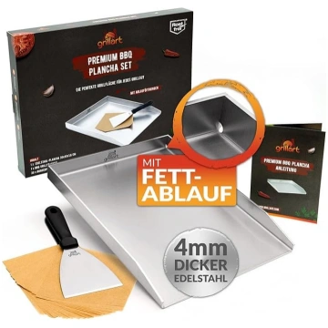 grillart® Premium Plancha grila plate ar grilēšana