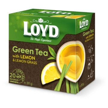 Zaļā tēja LOYD Pyramids ar citronu un citronzāles 