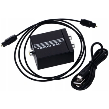 Adapter AV Pawonik Toslink - RCA (Cinch) x2 czarny