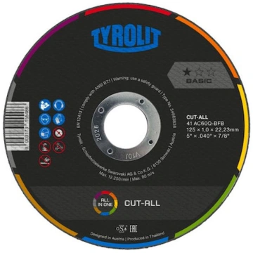 Tyrolit Disc 125x1.6mm, 41C, AC46Q-BFB, Universāls