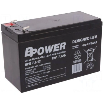 Re-battery: acid-lead | 12V | 7.2Ah | AGM | mainte