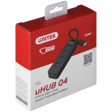 UNITEK HUB USB-C 4XUSB-A 3.1, ACTIVE, 10 W, H1117B