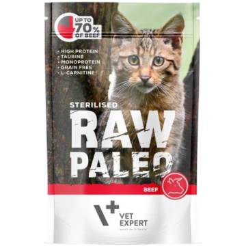 Raw Paleo konservi sterilizētiem kaķiem ar liellop