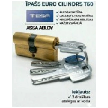 multi cilindrs 40x40 misiņots TESA ASSA ABLOY T635