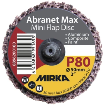 ABRANET MAX MINI LĀPSTIŅDISKS P80 50 MM AR ĀTRU FI