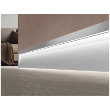 Grīdlīste alumīnija ar ēnu profilu 63x10mm 2.7m su