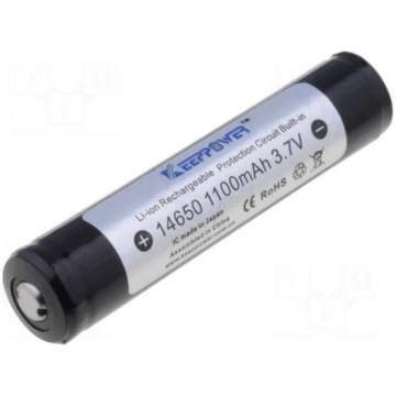 Akumulators: Li-Ion | 14650.7/5AA | 3,7 V | 1000mA