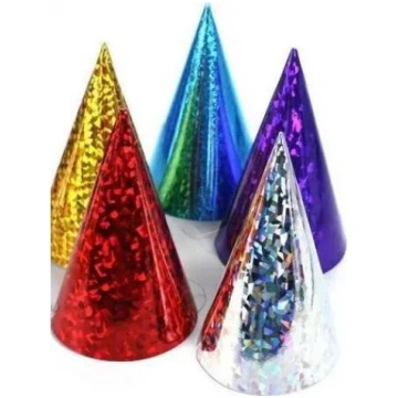 PartyDeco Svētku cepurītes hologrāfiskas, daudzkrā