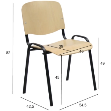 Klienta krēsls 54,5xD42,5xH82/47cm, sēdvieta, fini