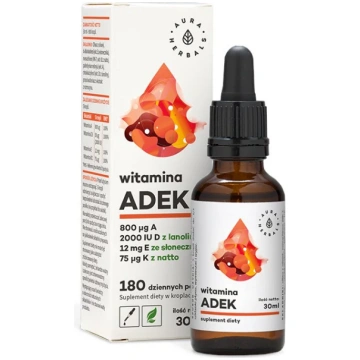 AURA HERBALS A + D3 vitamīns (2000 SV) + E + K2 MK