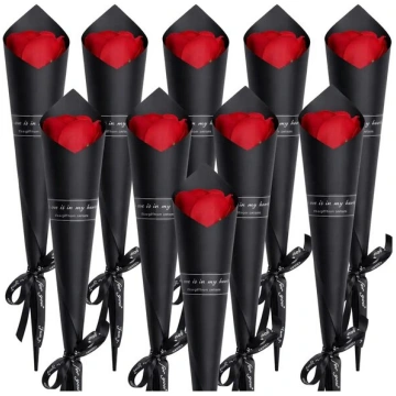 Ziepju Rožu Pušķis 28 cm Elegants Sarkans un Melns