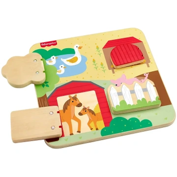 Fisher-Price - Wooden Farm Animal Board Busy Activ