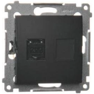 Simon 54 tīkla ligzda Rj45 Cat 6, melns matēts
