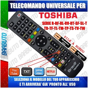 TELECOMANDO UNIVERSALE TECHNO PER TOSHIBA SERIE R-