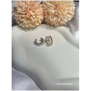 Ear Cuff Perline - Argento