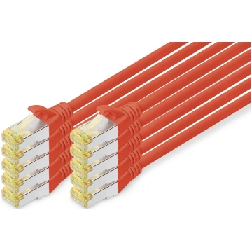 DIGITUS CAT 6A S/FTP Patchkabel, 10 Stück, 3m, rot