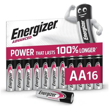 Energizer Advanced AA baterijas (16 gab.) - 1,5 V 