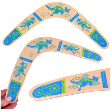 Wooden Boomerang Toy. Fun, long throw, throw and c