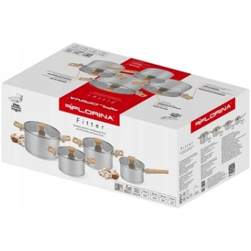 Lumarko ZESTAW GARNKÓW FITTER INOX 8 CZ. (UCHWYTY 