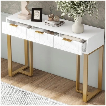 Console Table with 3 Drawers, 120 cm Console Table