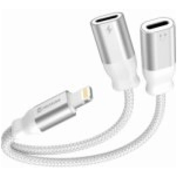 Swissten Textile Lightning Audio Charging Adapter 