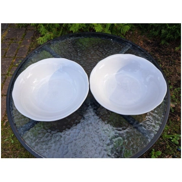 Salātu bļodas d=24cm pilnīgi baltas, forma "Vilnis