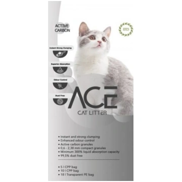 Ace Carbon Active Cat Litter cementējošās smiltis 